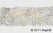 Shaded Relief Panoramic Map of Mongkhak, semi-desaturated