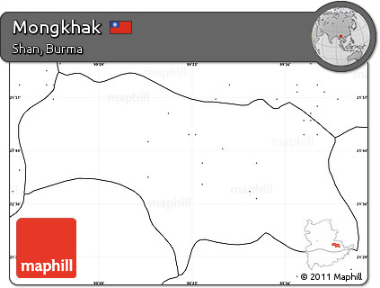 Blank Simple Map of Mongkhak, no labels