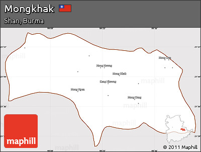 Classic Style Simple Map of Mongkhak, cropped outside