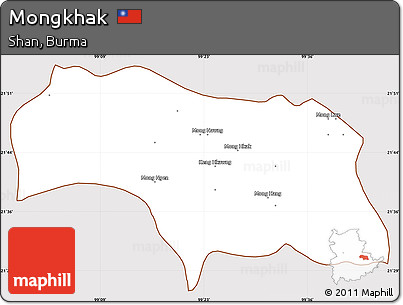 Classic Style Simple Map of Mongkhak, cropped outside