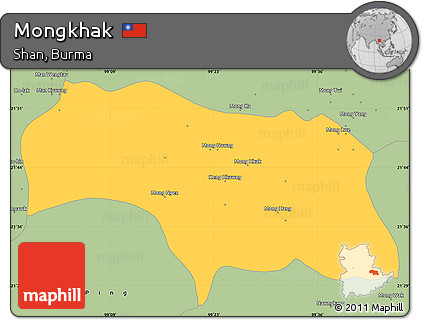 Savanna Style Simple Map of Mongkhak