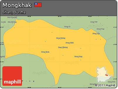 Savanna Style Simple Map of Mongkhak