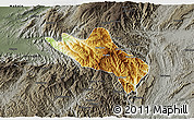 Physical 3D Map of Namhsan, darken, semi-desaturated