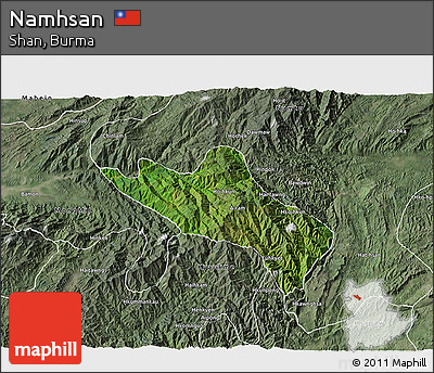 Satellite 3D Map of Namhsan, semi-desaturated