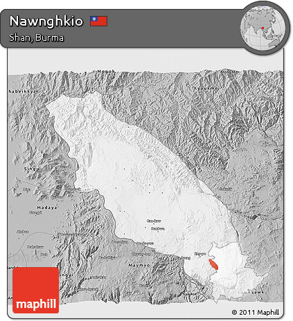 Gray 3D Map of Nawnghkio