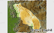 Physical 3D Map of Nawnghkio, darken
