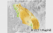 Physical 3D Map of Nawnghkio, lighten, desaturated