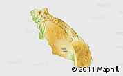 Physical 3D Map of Nawnghkio, single color outside
