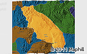 Political 3D Map of Nawnghkio, darken