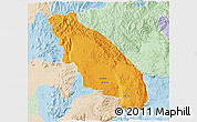 Political 3D Map of Nawnghkio, lighten