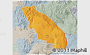 Political 3D Map of Nawnghkio, lighten, semi-desaturated
