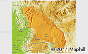 Political 3D Map of Nawnghkio, physical outside