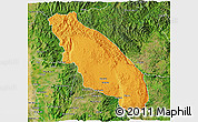 Political 3D Map of Nawnghkio, satellite outside