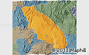 Political 3D Map of Nawnghkio, semi-desaturated