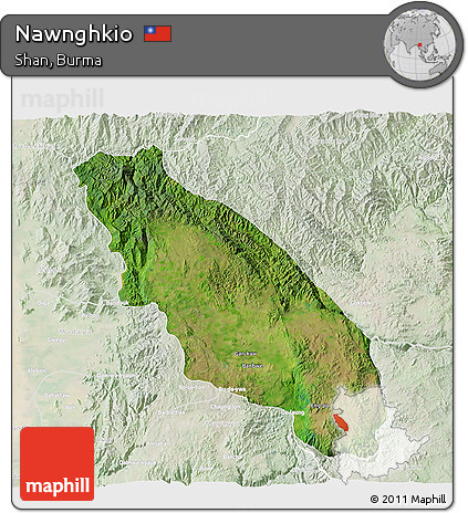 Satellite 3D Map of Nawnghkio, lighten