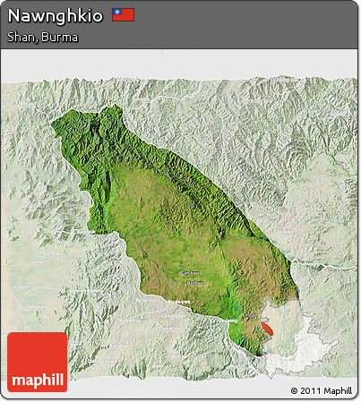 Satellite 3D Map of Nawnghkio, lighten