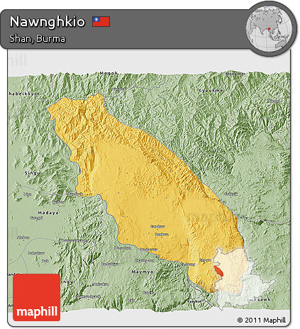 Savanna Style 3D Map of Nawnghkio