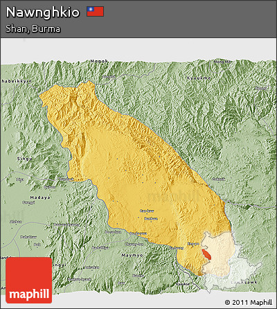 Savanna Style 3D Map of Nawnghkio