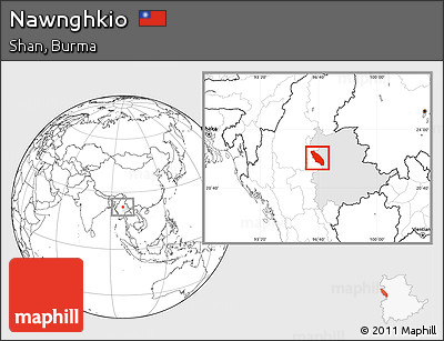 Blank Location Map of Nawnghkio, highlighted parent region