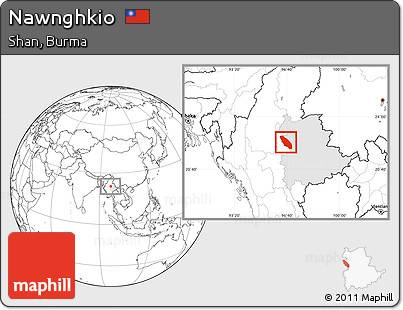Blank Location Map of Nawnghkio, highlighted parent region