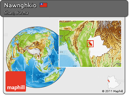 Physical Location Map of Nawnghkio, highlighted parent region