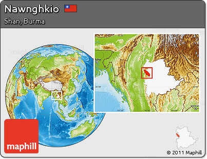 Physical Location Map of Nawnghkio, highlighted parent region