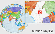 Political Location Map of Nawnghkio, highlighted country
