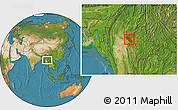 Satellite Location Map of Nawnghkio