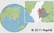 Savanna Style Location Map of Nawnghkio, highlighted country, highlighted parent region