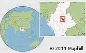 Savanna Style Location Map of Nawnghkio, highlighted country