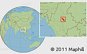 Savanna Style Location Map of Nawnghkio