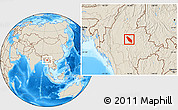 Shaded Relief Location Map of Nawnghkio