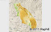 Physical Map of Nawnghkio, shaded relief outside