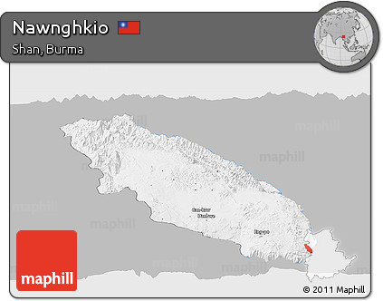 Gray Panoramic Map of Nawnghkio, single color outside