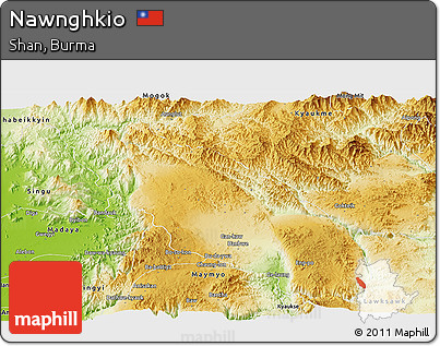 Physical Panoramic Map of Nawnghkio