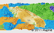 Physical Panoramic Map of Nawnghkio, political outside