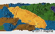 Political Panoramic Map of Nawnghkio, darken