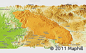 Political Panoramic Map of Nawnghkio, physical outside