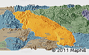 Political Panoramic Map of Nawnghkio, semi-desaturated