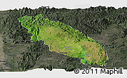 Satellite Panoramic Map of Nawnghkio, darken, semi-desaturated