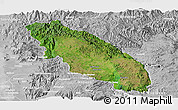 Satellite Panoramic Map of Nawnghkio, lighten, desaturated