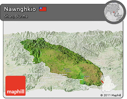 Satellite Panoramic Map of Nawnghkio, lighten