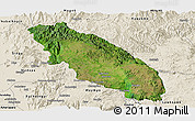 Satellite Panoramic Map of Nawnghkio, shaded relief outside