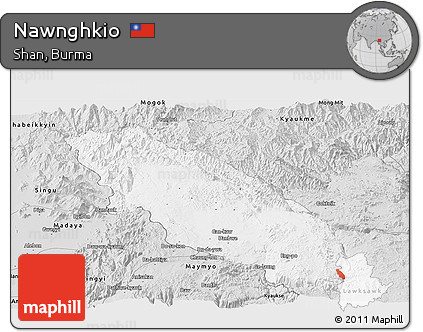 Silver Style Panoramic Map of Nawnghkio
