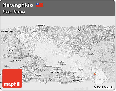 Silver Style Panoramic Map of Nawnghkio