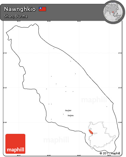 Blank Simple Map of Nawnghkio, cropped outside