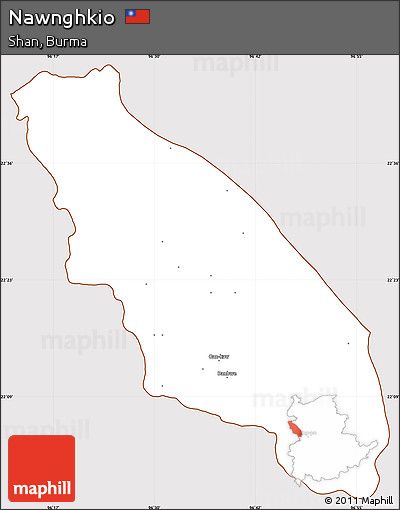 Classic Style Simple Map of Nawnghkio, cropped outside