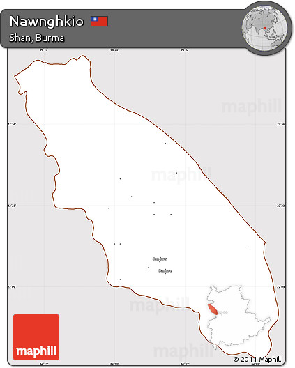 Classic Style Simple Map of Nawnghkio, cropped outside