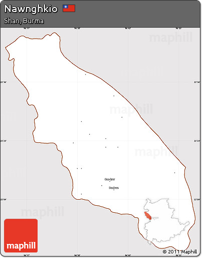 Classic Style Simple Map of Nawnghkio, cropped outside