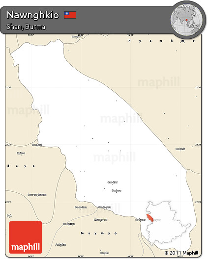 Classic Style Simple Map of Nawnghkio